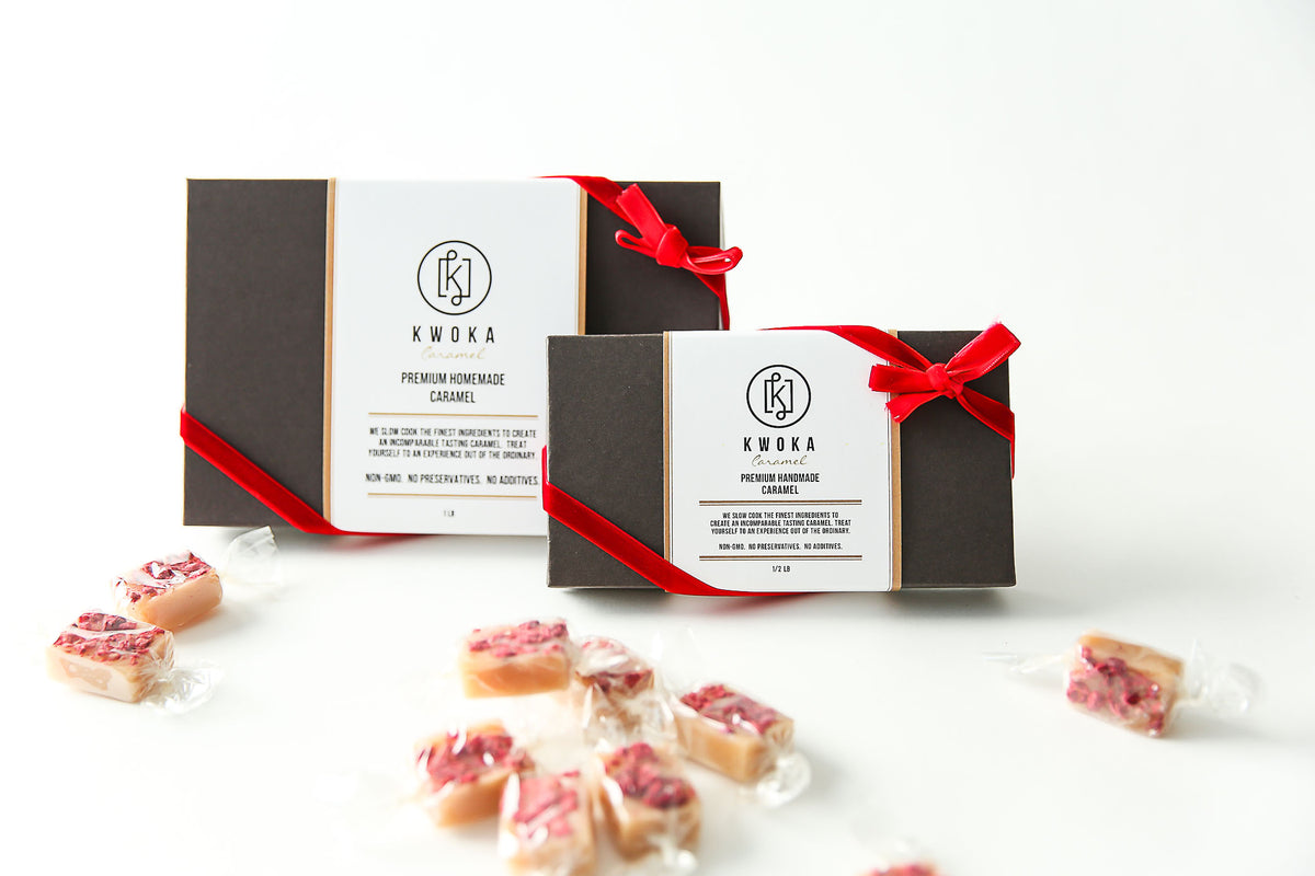 Vanilla Raspberry Caramel - soft organic handmade candy