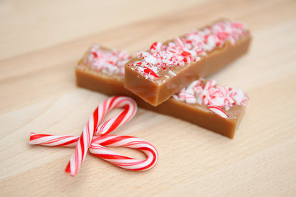Candy Cane Caramels - soft vanilla with peppermint pieces